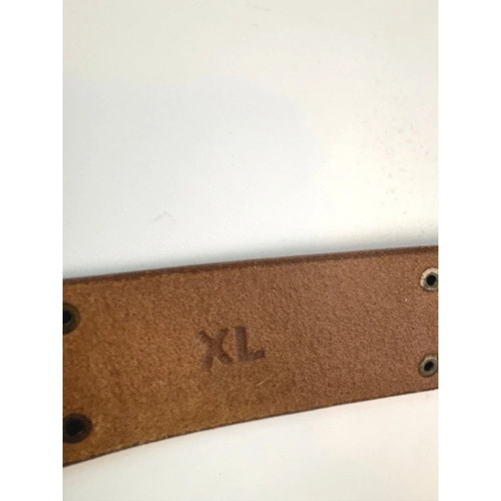 Free People Sola Stud Belt Gold Metallic Leather Women XL Boho